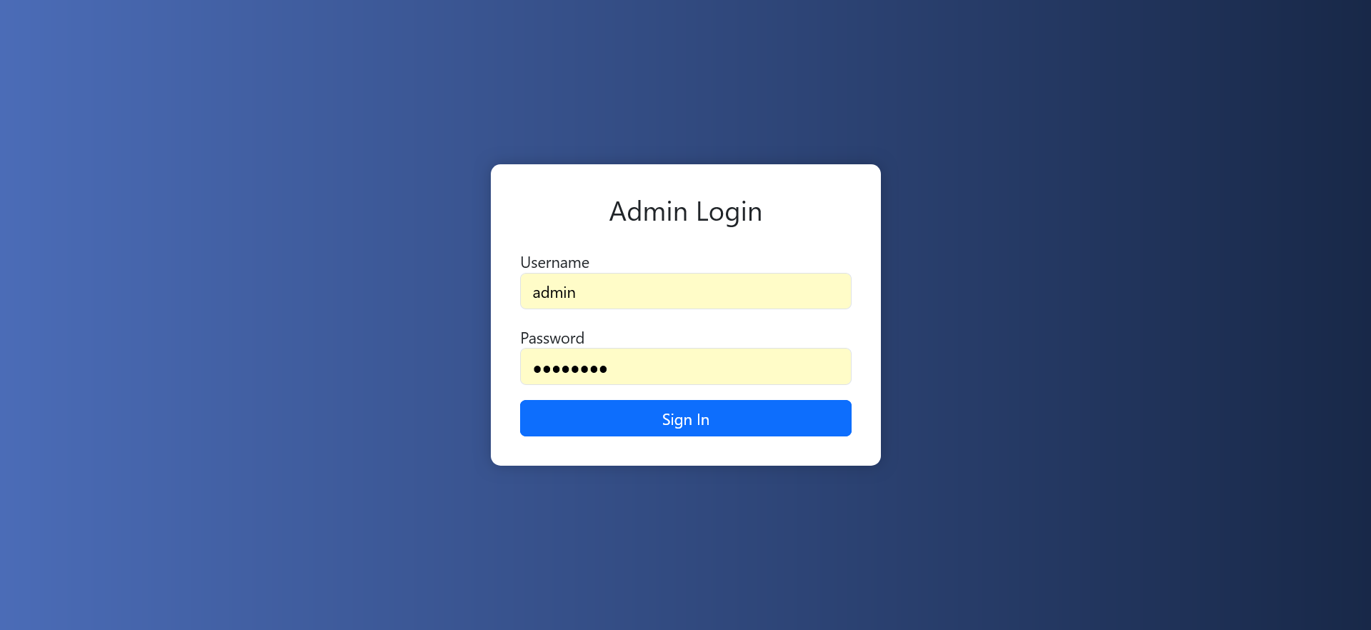Admin Dashboard